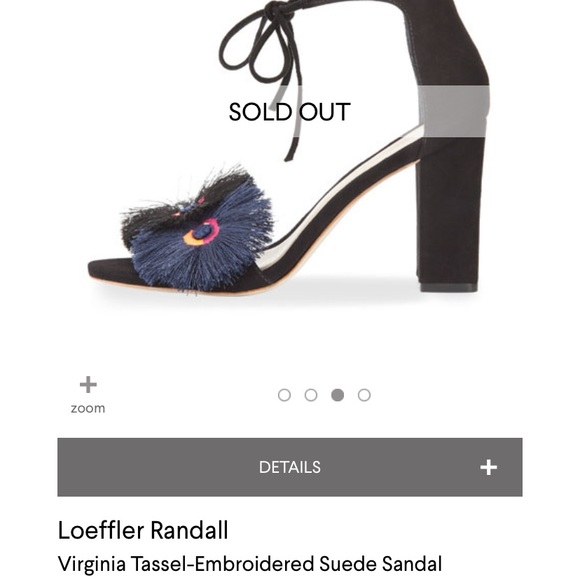 Womens Loeffler Randall size 7.5 black and blue flower Virginia sandal heel GUC - Picture 7 of 14